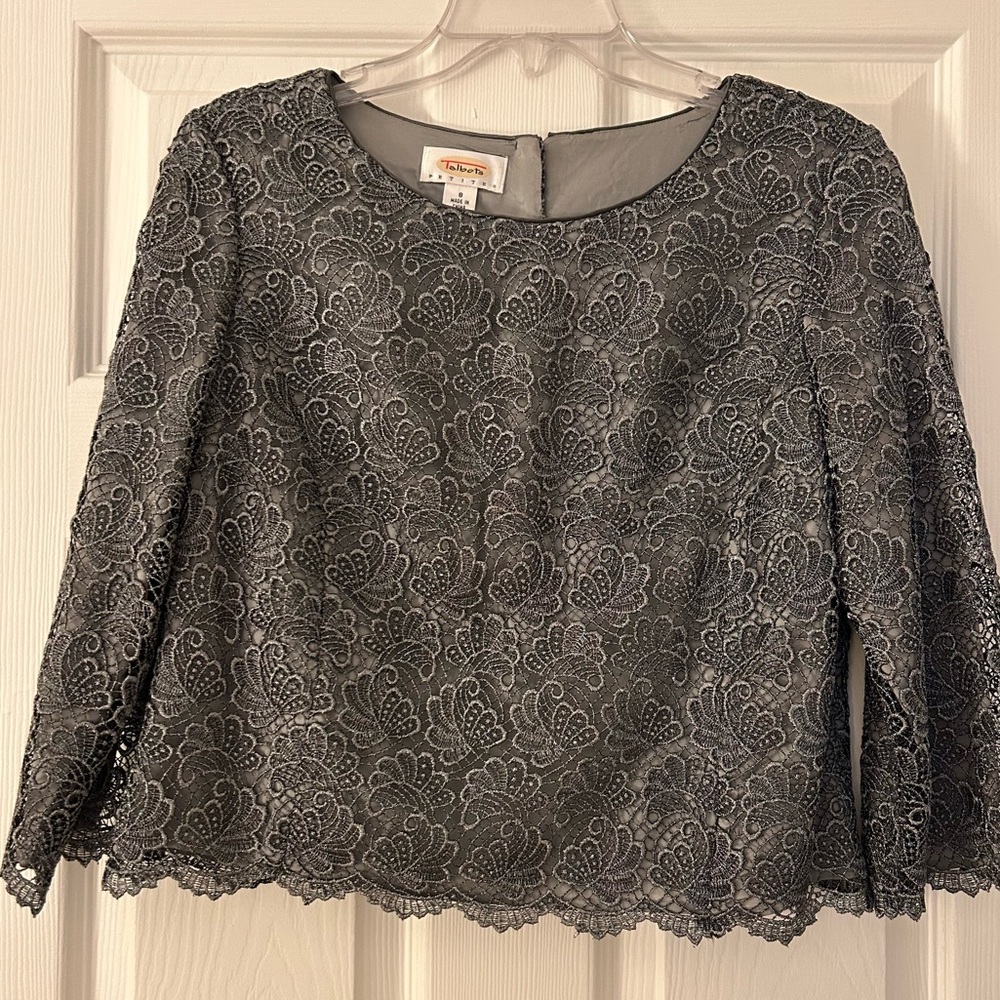 Elegant Gray Lace Blouse